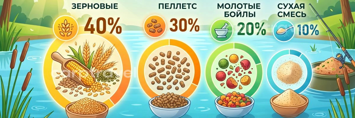 Рабочая формула летней прикормки на карпа