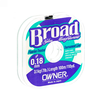 Поводочная леска Owner Broad  100м 1,5кг/0,12мм (Прозрачный) 