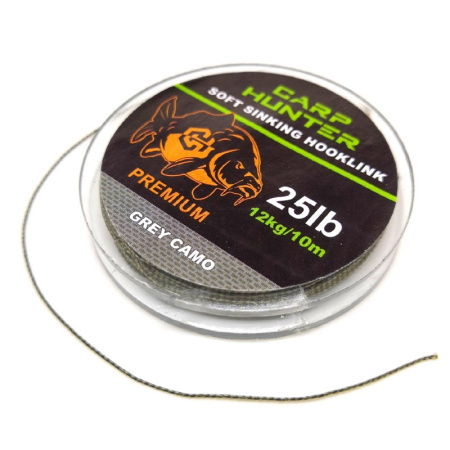 Повод. мат. Carp Hunter PREMIUM   10м 25lb 12кг (green camo)2