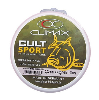 Леска Climax CULT Sport   1000м 4,4кг/0,22мм (Желтая) 